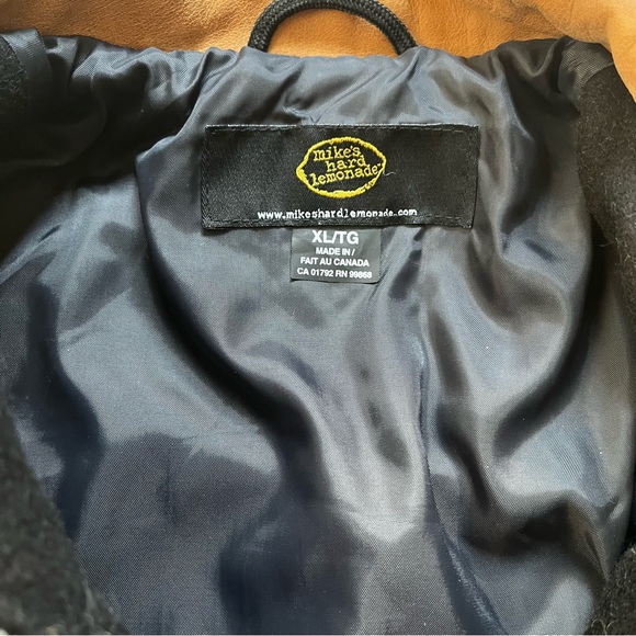 Mike’s Hard Lemonade Logo Wool Blend and Leather Zip Zip Front Jacket, Sz XL - Picture 10 of 15